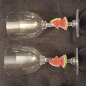 4/$30 Pair of Watermelon Wine Glasses